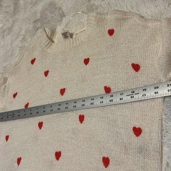 Sweet heart crewneck sweater creamy lightweight womens size small - Picture 6 of 8